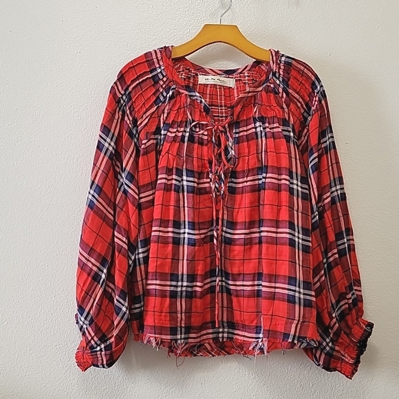 Free People Cloudbreaker Ref Plaid Tunic Size XSmall - Picture 3 of 14